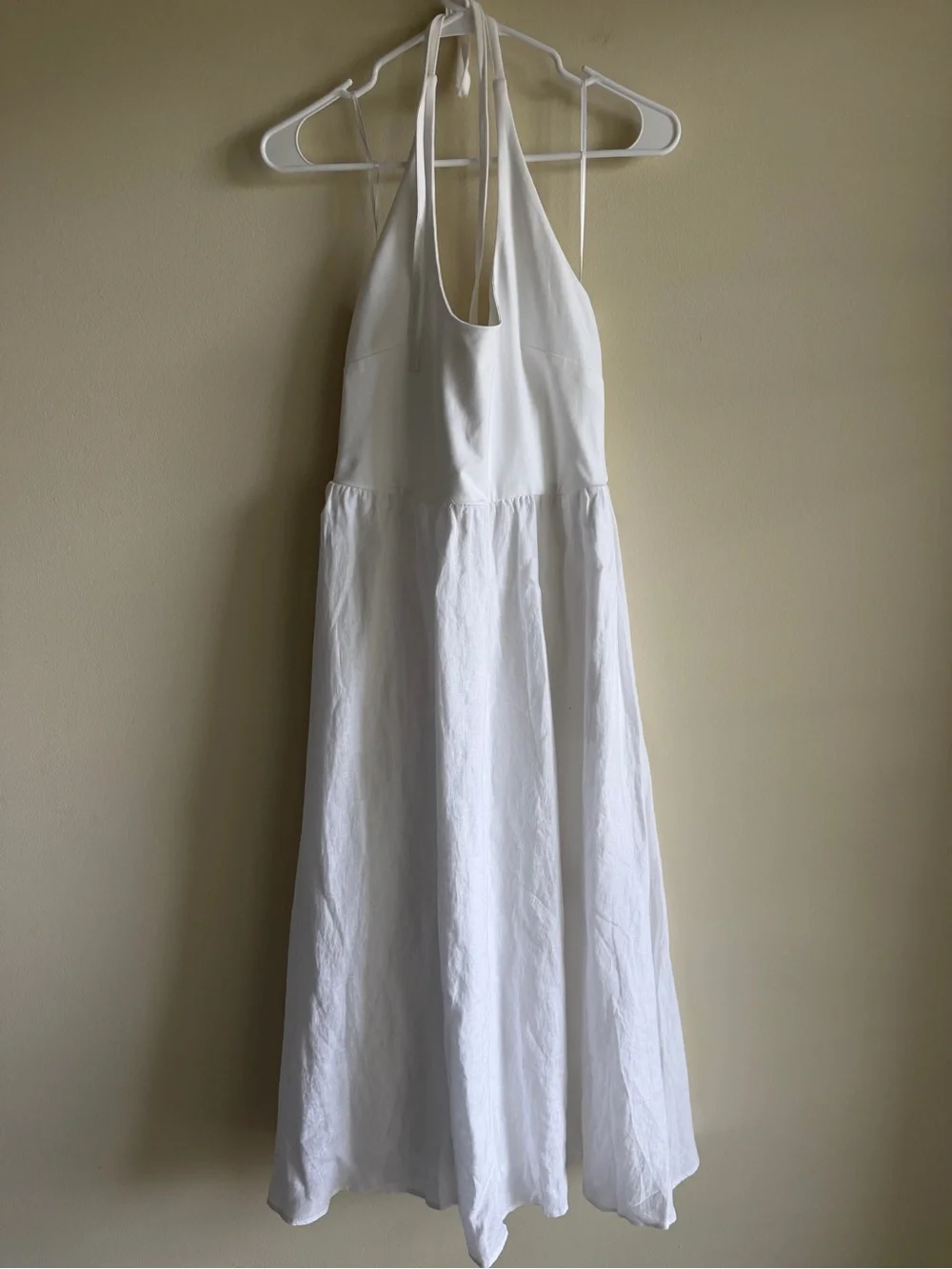 J.Crew Mixy Halter Dress Women S White Linen Cotton Maxi Pockets NWT